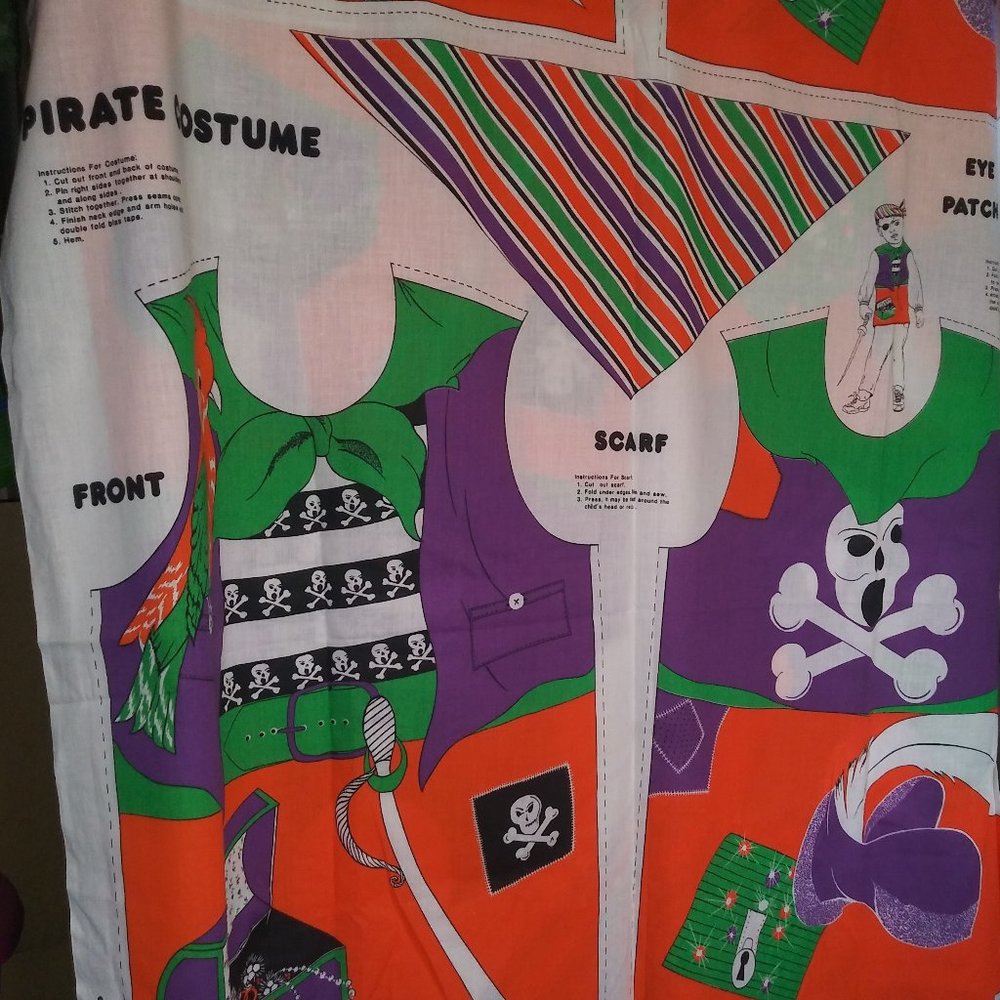 Vintage Pirate Costume Cut-Out Fabric Panel
